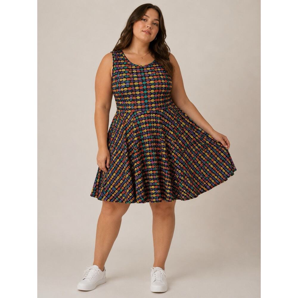 Svaha Speech Bubble A-Line Twirl Dress Teacher School Pockets Womens Medium